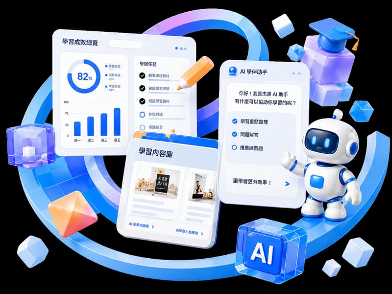 AI 教育科技與內容平台示意圖